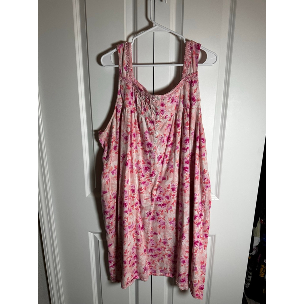Aria Collection Pink Floral Pajama Nightgown 3X